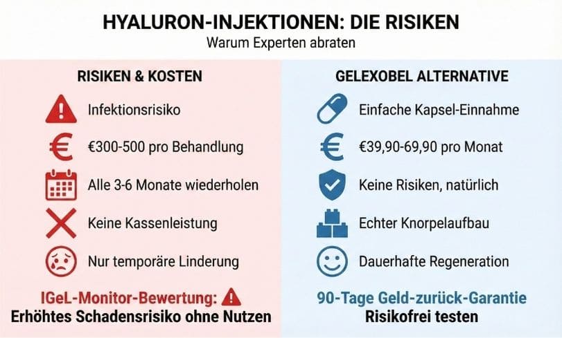 Hyaluron-Injektionen: Die Risiken vs. Gelexobel Alternative